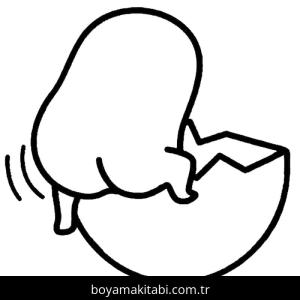 Gudetama boyama sayfası – çizgi film temalı, basit çizim