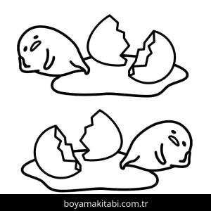 Gudetama boyama sayfası – sevimli karakter, sanatsal çalışma