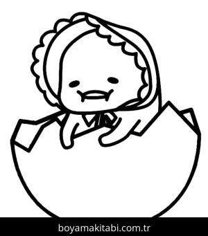 Gudetama boyama sayfası – yaratıcılık, eğlenceli etkinlik