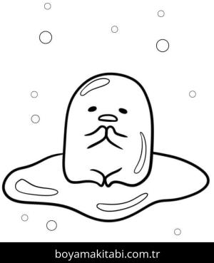 Gudetama boyama sayfası – kolay boyama, eğitici aktivite