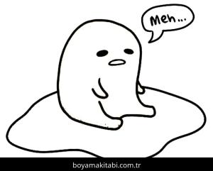 Gudetama boyama sayfası – boyama çalışması, yaratıcılığı geliştirir