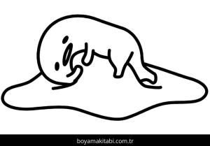 Gudetama boyama sayfası – basit çizim, kolay boyama