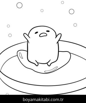 Gudetama boyama sayfası – sevimli karakter, sanatsal çalışma