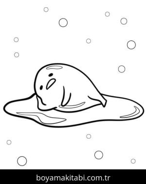 Gudetama boyama sayfası – eğlenceli etkinlik, el becerilerini geliştirir