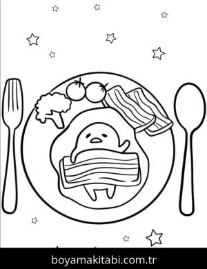 Gudetama boyama sayfası – boyama çalışması, yaratıcılığı geliştirir