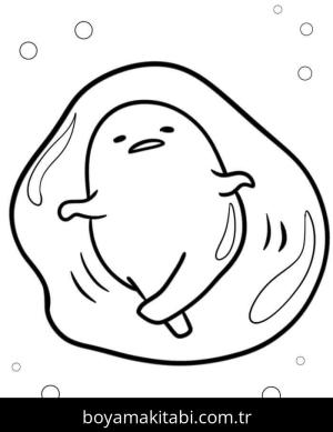 Gudetama boyama sayfası – eğlenceli etkinlik, el becerilerini geliştirir