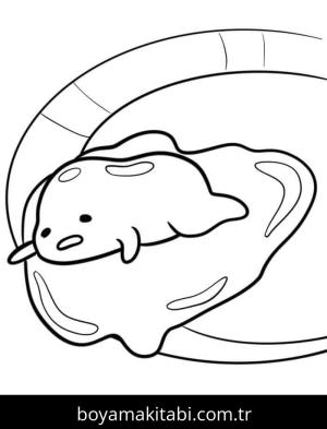 Gudetama boyama sayfası – okul öncesi, evde etkinlik