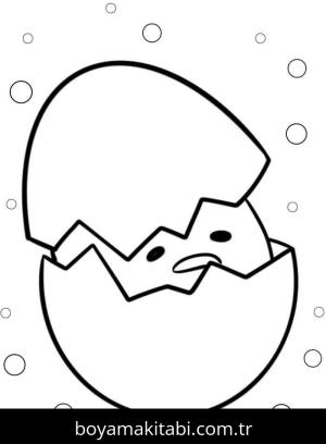 Gudetama boyama sayfası – PDF indir, sevimli karakter
