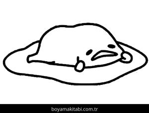 Gudetama boyama sayfası – çocuk aktivitesi, PDF indir