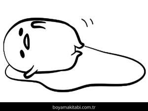 Gudetama boyama sayfası – evde etkinlik, ücretsiz yazdır