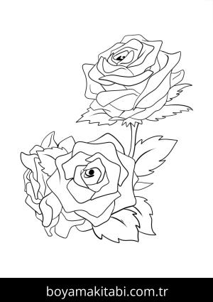 Gül boyama sayfası – evde etkinlik, ücretsiz yazdır