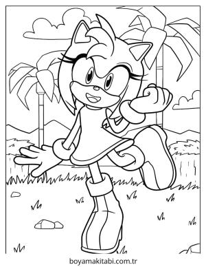 Gül boyama sayfası – sevimli karakter, sanatsal çalışma