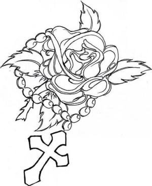 Gül boyama sayfası,  coloring page, Güller ile Çapraz, 