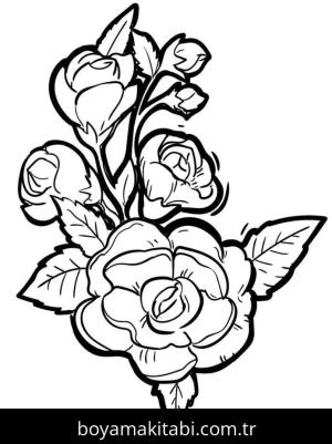 Gül boyama sayfası – ücretsiz yazdır, boyama etkinliği