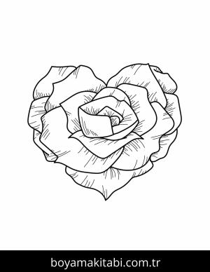 Gül boyama sayfası – renkli çizimler, okul öncesi