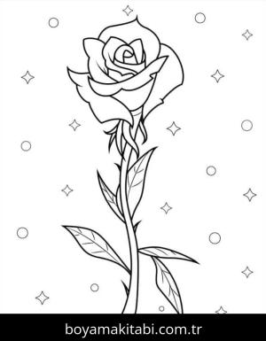 Gül boyama sayfası – eğlenceli etkinlik, el becerilerini geliştirir