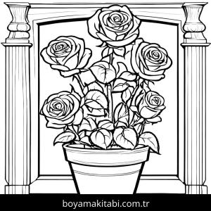 Gül boyama sayfası,  coloring page, , 