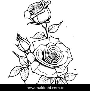 Gül boyama sayfası,  coloring page, , 