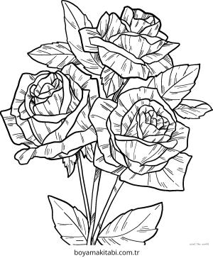 Gül boyama sayfası – PDF indir, sevimli karakter
