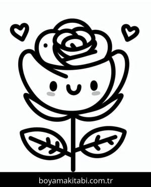 Gül boyama sayfası – yaratıcılığı geliştirir, keyifli zaman