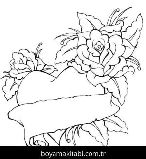 Gül boyama sayfası – boyama etkinliği, çocuk aktivitesi