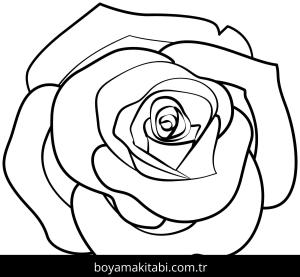 Gül boyama sayfası – sanatsal çalışma, çocuklar için