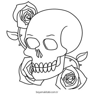 Gül boyama sayfası – çizgi film temalı, basit çizim