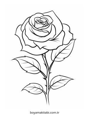 Gül boyama sayfası – renkli çizimler, okul öncesi