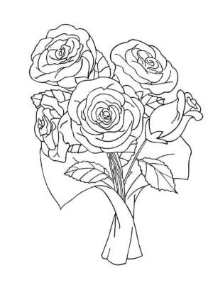 Gül boyama sayfası,  coloring page, Müthiş Gül Buketi, 