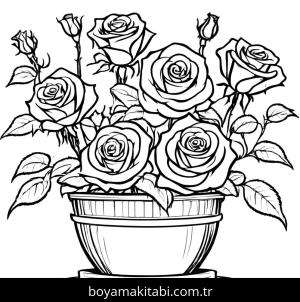 Gül boyama sayfası,  coloring page, , 