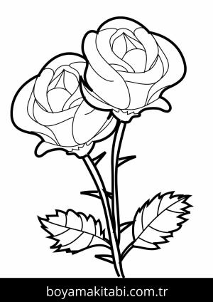 Gül boyama sayfası – evde etkinlik, ücretsiz yazdır