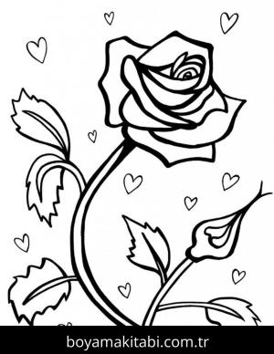 Gül boyama sayfası – yaratıcılığı geliştirir, keyifli zaman