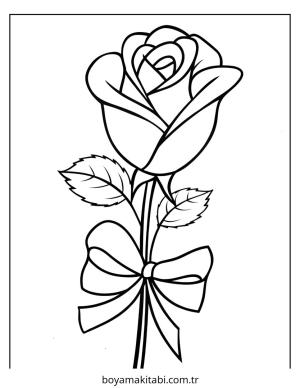 Gül boyama sayfası – keyifli zaman, renkli çizimler