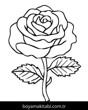 Gül boyama sayfası – çocuklar için, çizgi film temalı