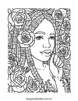 Gül boyama sayfası – yaratıcılığı geliştirir, keyifli zaman