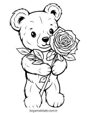 Gül boyama sayfası – yaratıcılığı geliştirir, keyifli zaman