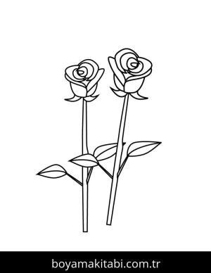 Gül boyama sayfası – kolay boyama, eğitici aktivite
