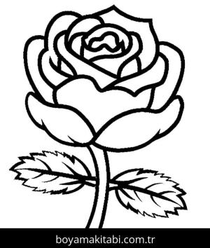 Gül boyama sayfası – boyama çalışması, yaratıcılığı geliştirir