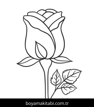 Gül boyama sayfası – eğlenceli etkinlik, el becerilerini geliştirir