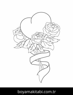 Gül boyama sayfası – boyama etkinliği, çocuk aktivitesi