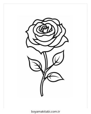 Gül boyama sayfası – boyama etkinliği, çocuk aktivitesi