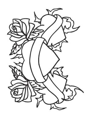 Gül boyama sayfası,  coloring page, Kalpli Güller, 