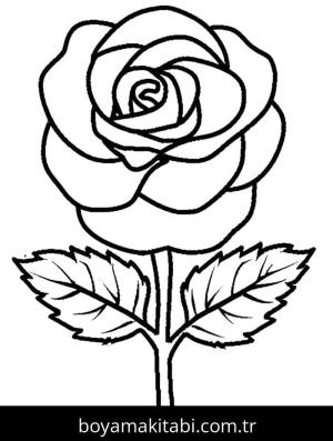 Gül boyama sayfası – okul öncesi, evde etkinlik