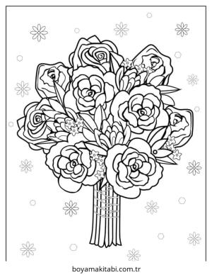Gül boyama sayfası – ücretsiz yazdır, boyama etkinliği