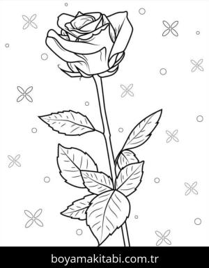 Gül boyama sayfası – el becerilerini geliştirir, boyama çalışması