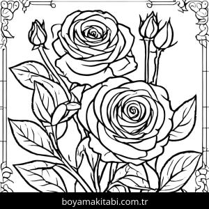 Gül boyama sayfası,  coloring page, , 
