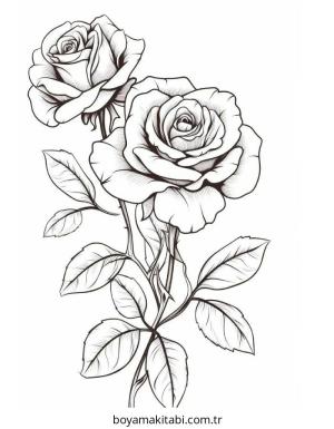 Gül boyama sayfası – el becerilerini geliştirir, boyama çalışması