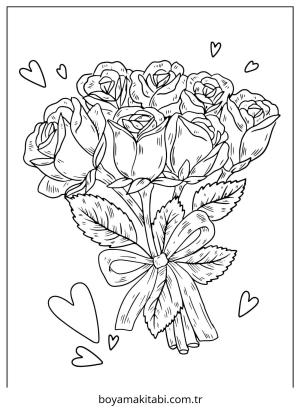 Gül boyama sayfası – yaratıcılığı geliştirir, keyifli zaman