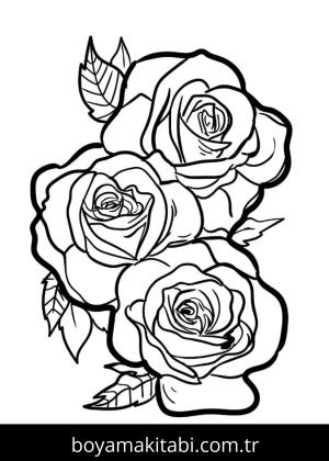 Gül boyama sayfası – çocuklar için, çizgi film temalı