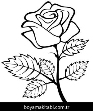 Gül boyama sayfası – kolay boyama, eğitici aktivite